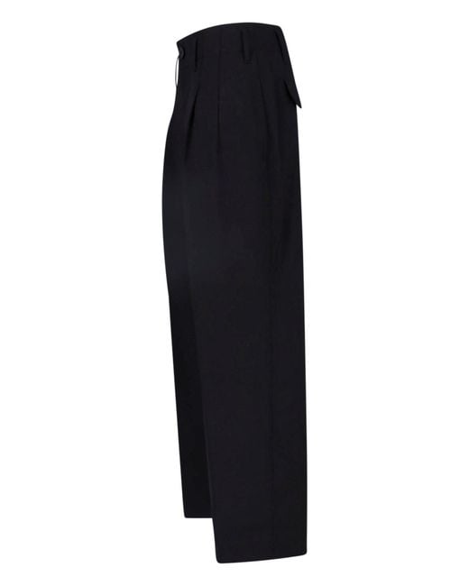 AMI Blue Tailored Wool Trousers