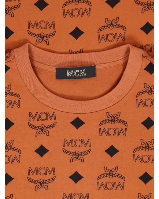 T-Shirt Monogram di MCM in Orange