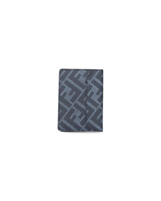 Fendi Blue 'diagonal' Bi-fold Card Holder for men