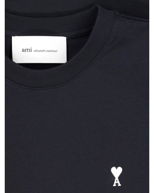 AMI Blue Long Sleeve Crewneck T-Shirt for men