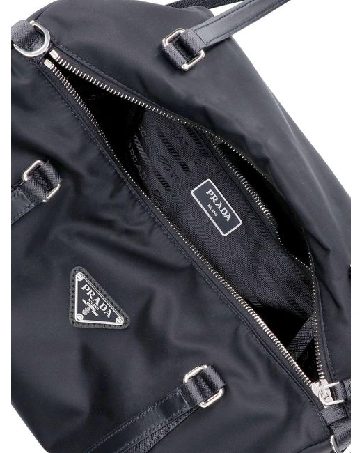 Prada White Logo Bowling Bag