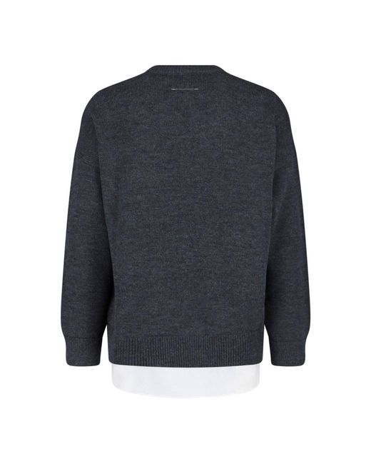 MM6 by Maison Margiela Blue Logo Sweater for men