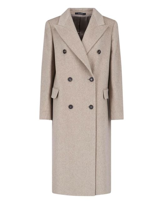 Tagliatore Natural Double-Breasted Coat "Jole"
