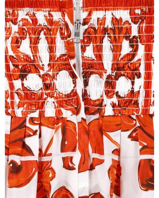 Dolce & Gabbana Red Cotton Blend Jersey Dress