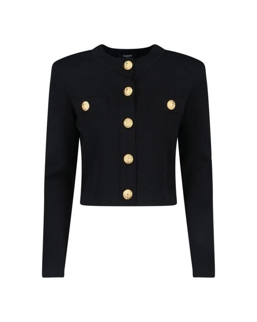 Balmain Black Caridgan Crop