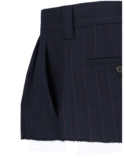 Miu Miu Blue Pinstripe Mini Skirt