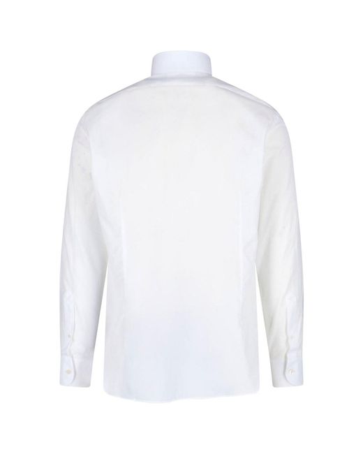 Tom Ford White Italian-Style Cotton Dress Shirt With Mother-Of-Pearl Buttons for men