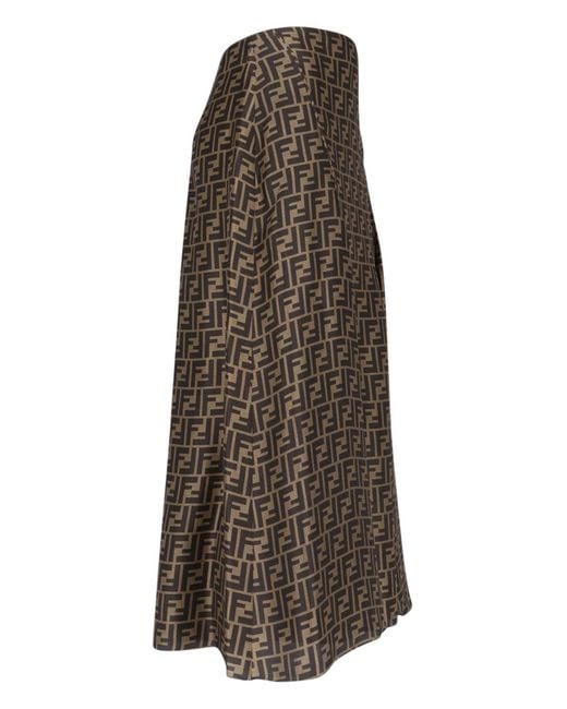 Fendi Brown Ff Maxi Skirt