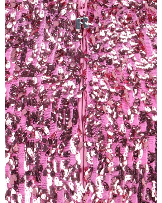 ROTATE BIRGER CHRISTENSEN Purple Sequin Midi Skirt