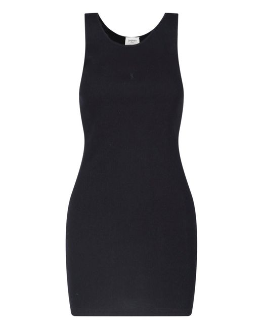 Saint Laurent Black Mini Dress “Cassandre”