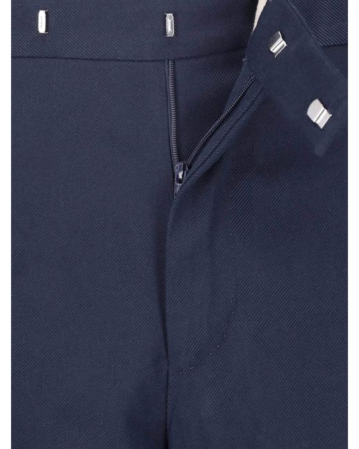 PT Torino Blue Virgin Wool Blend Trousers for men