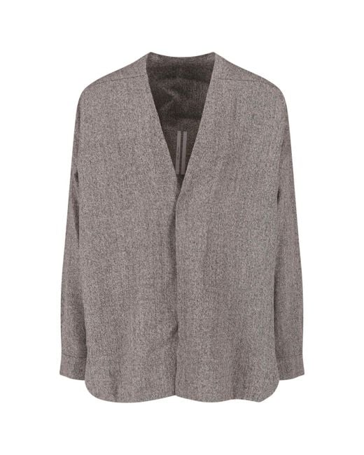 Rick Owens Gray Wool Shirt for men