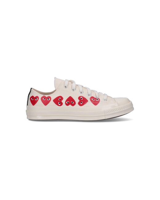 COMME DES GARÇONS PLAY Pink Low "Multi Hearts" Sneakers