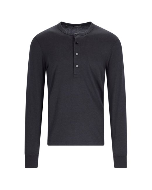 Tom Ford Blue "Henley" T-Shirt for men