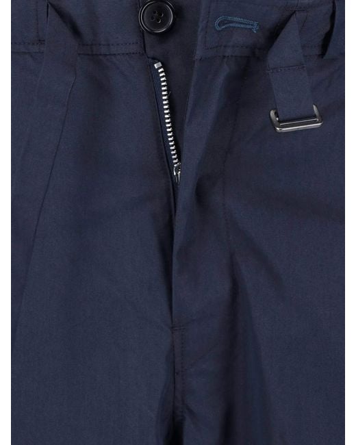 Paul Smith Blue Mid-Rise Cotton Blend Cargo Pants for men