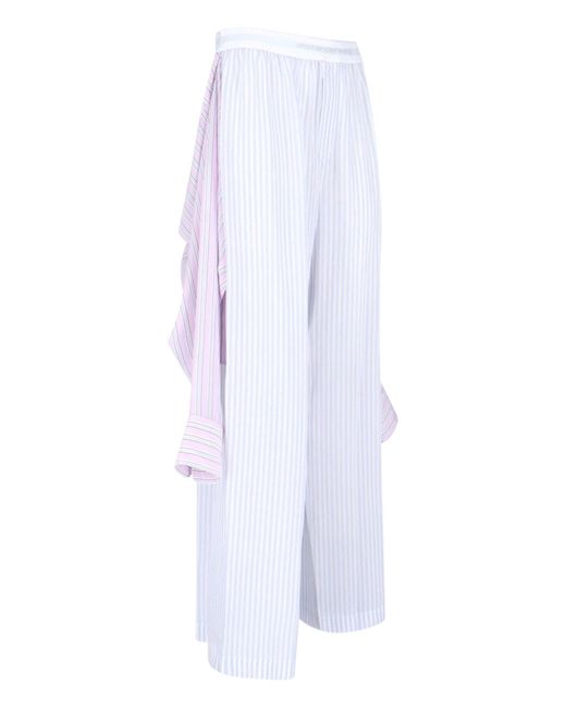 Pantaloni Ampi In Seta di Alexander Wang in White