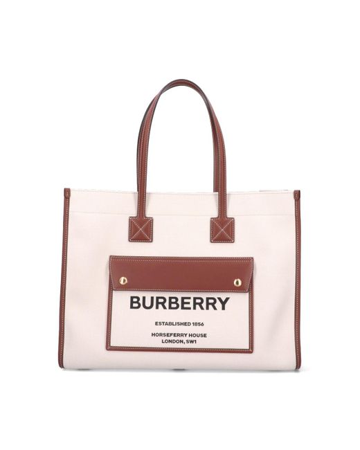 Burberry Pink 'freya' Medium Tote Bag