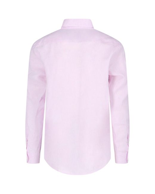 Camicia In Lino di Emporio Armani in Pink da Uomo
