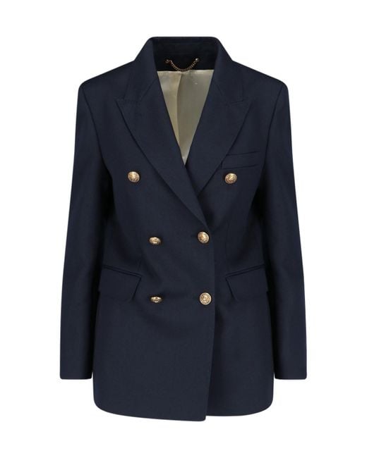 Golden Goose Deluxe Brand Blue Double-Breasted Blazer