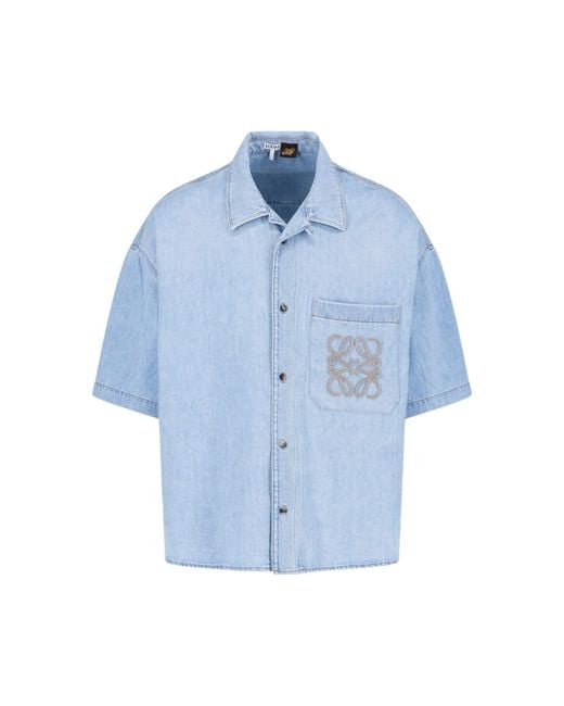 Loewe Blue Denim Shirt "Anagram" for men