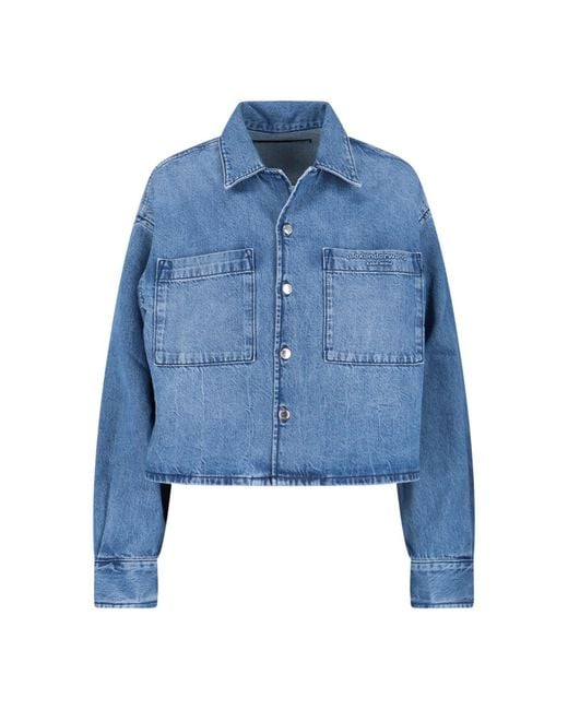 Alexander Wang Blue Crop Shirt