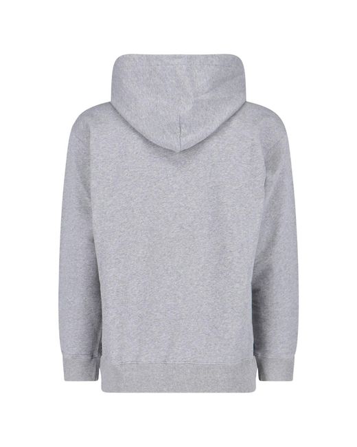 MM6 by Maison Margiela Gray Hooded Sweatshirt "Numeric" for men