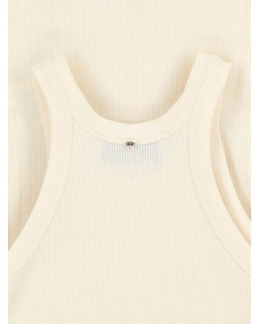 Sportmax White Ribbed Tank Top