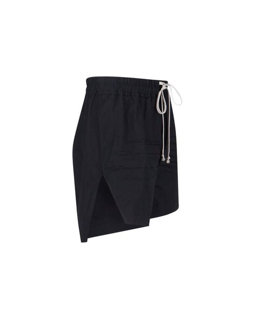 Rick Owens Blue Cotton Shorts for men