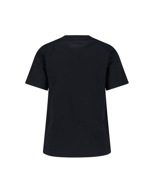 T-Shirt Con Applicazione Logo Sul Fronte di Burberry in Black