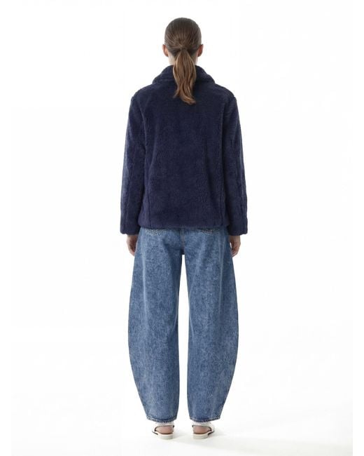Max Mara Blue 'Teddy Bear' Crop Coat