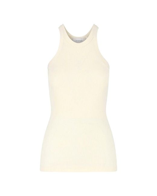 Sportmax White Ribbed Tank Top
