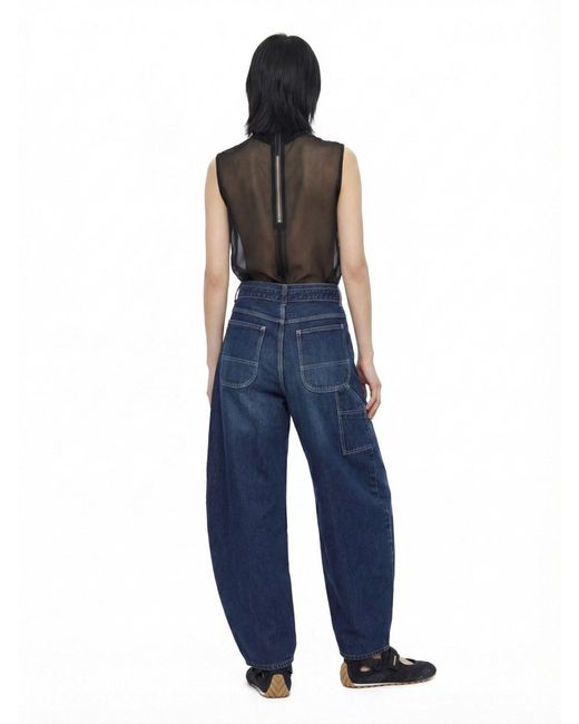 Rick Owens Blue 'Jumbo' Silk Top