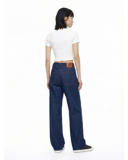 Fendi Blue Wide Leg "Ff" Jeans