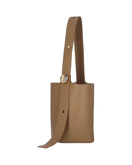 Borsa Secchiello Media "Pebble" di Loewe in White
