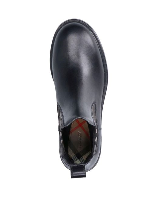 Burberry Blue Calf Leather And Rubber Boots for men