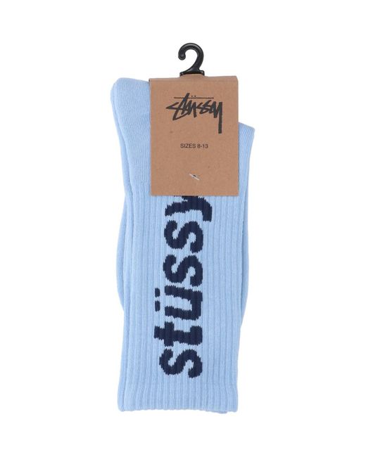 Stussy Blue Logo Socks for men