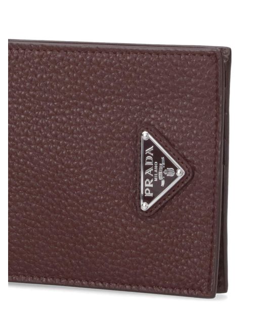 Prada Purple Bi-Fold Logo Wallet for men