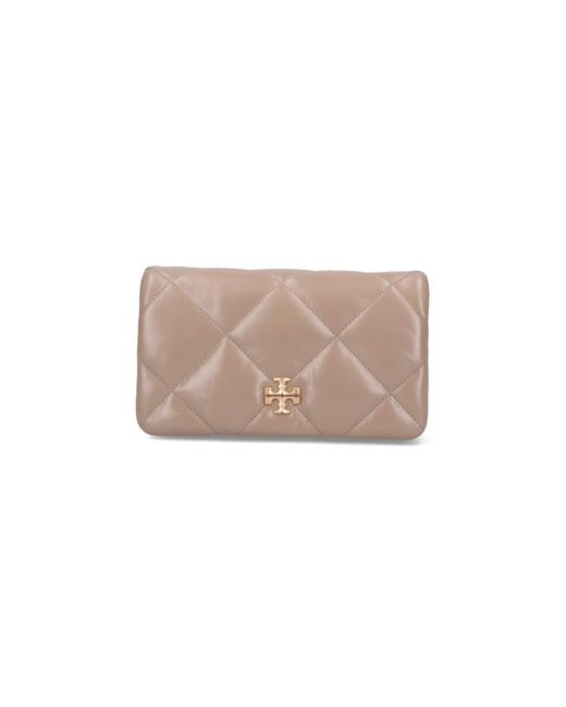 Portafoglio Con Catena "Kira" di Tory Burch in White