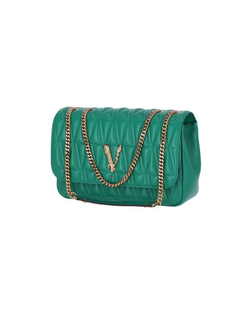 Borsa Virtus in pelle trapuntata di Versace in Green