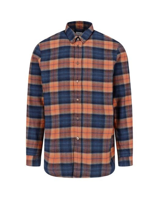 Paul Smith Blue Checked Shirt for men