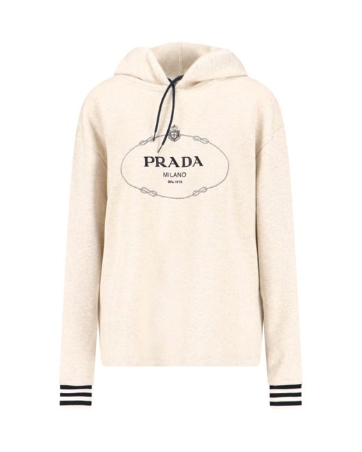 Prada Natural Logo Hoodie