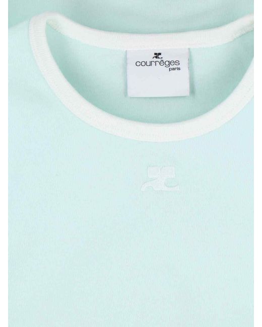 Courreges Blue Logo T-Shirt