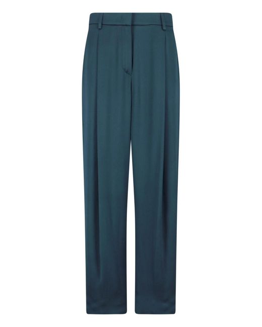 Giorgio Armani Blue Silk Tailored Trousers