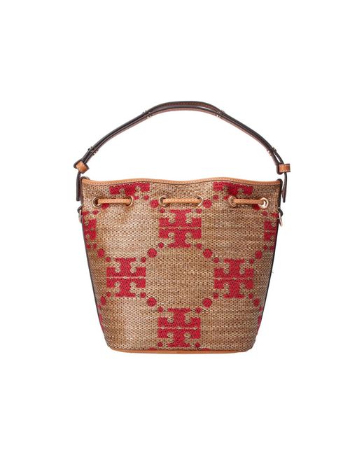Tory Burch Pink Bucket Bag T Monogram