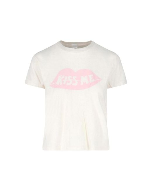 Re/done White Re-Done T-Shirts And Polos Cotton