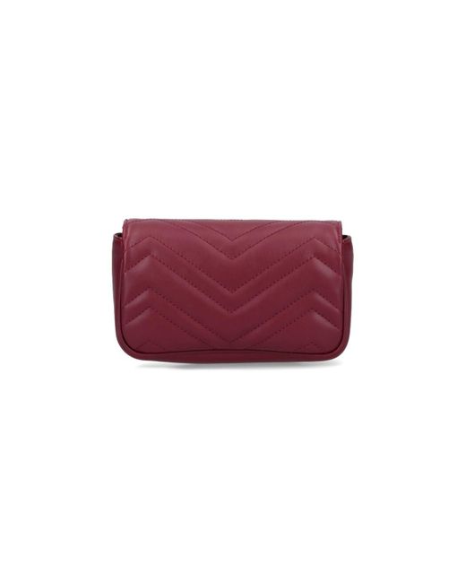 Gucci Red "Gg Marmont" Mini Shoulder Bag