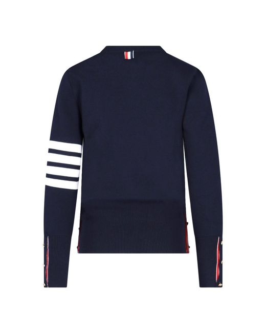 Thom Browne Blue 4-Bar Sweater