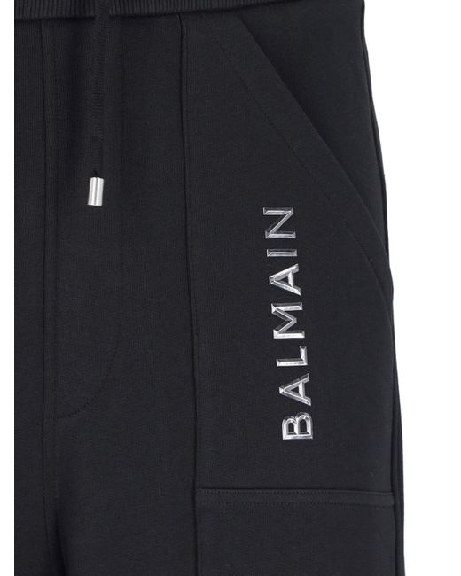 Balmain Blue Logo Track Pants for men