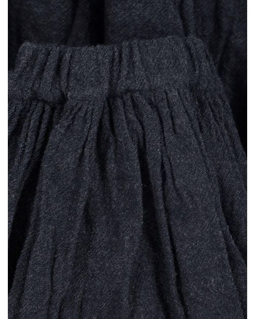 Daniela Gregis Blue Midi Wool Skirt