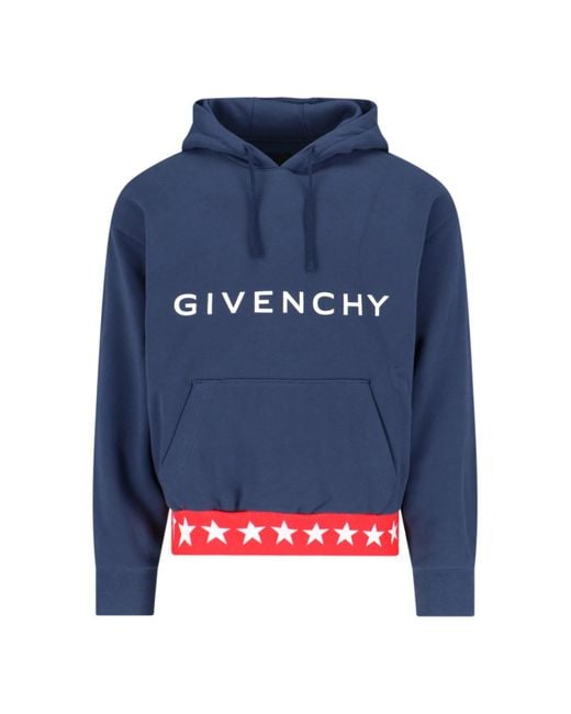 Givenchy Blue Logo Hoodie for men